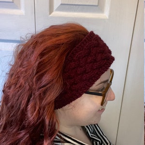 Knit Celtic Cable Ear Warmer, Wool Headband, One Size Fits All, Beautiful to Wear
