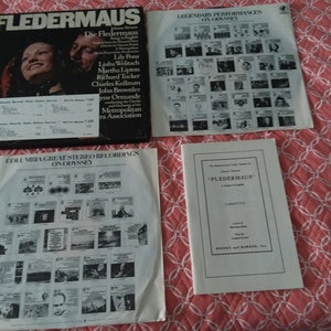 Vintage The Metropolitan Opera version of Johann Strauss' Fledermaus, in English./ RARE Promo. Box Set/ Original Sleeves / Bk./ PLAY TESTED!