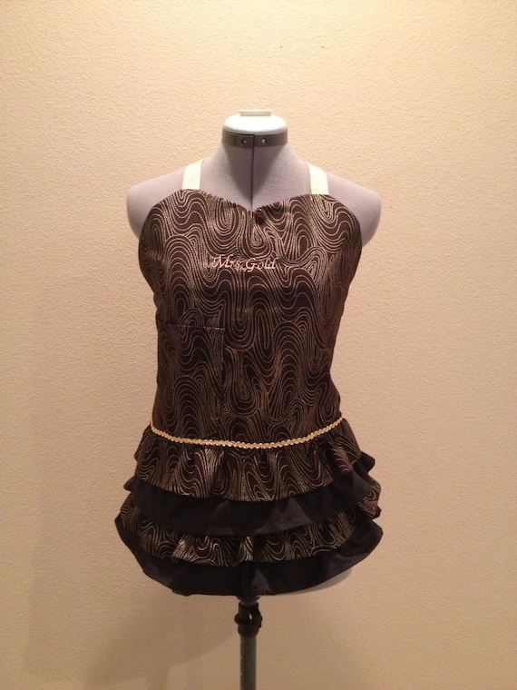 Items similar to Gold and black apron on Etsy