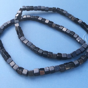 Kilkenny marble Kilkenny limestone black limestone cube beads. Irish loose strung gemstone. Jewellery craft making. Connemara marbles sister