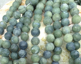 Genuine 8mm Connemara marble beads Irish National Gemstone. Jewelry craft making. Natural green stone Ireland. Irish marble