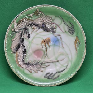 Vintage Moriage Dragonware fat, upphöjd keramisk design