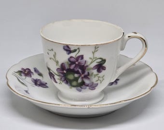 Floral Teacup and Saucer