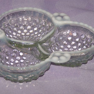 French Blue Hobnail Dish