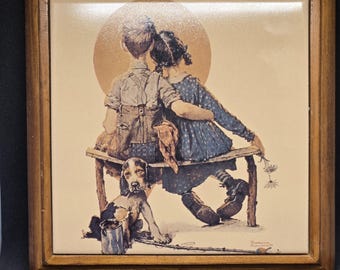 Carrelage encadré « Young Love » ou « Little Spooners » Norman Rockwell