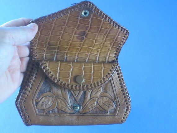 1970 Tooled Leather,  Wallet and Change Purse, St… - image 4