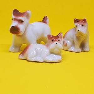 Terrier Dogs Porcelain Threesome