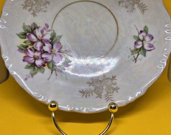 Hand Crafted Purple Floral Plate