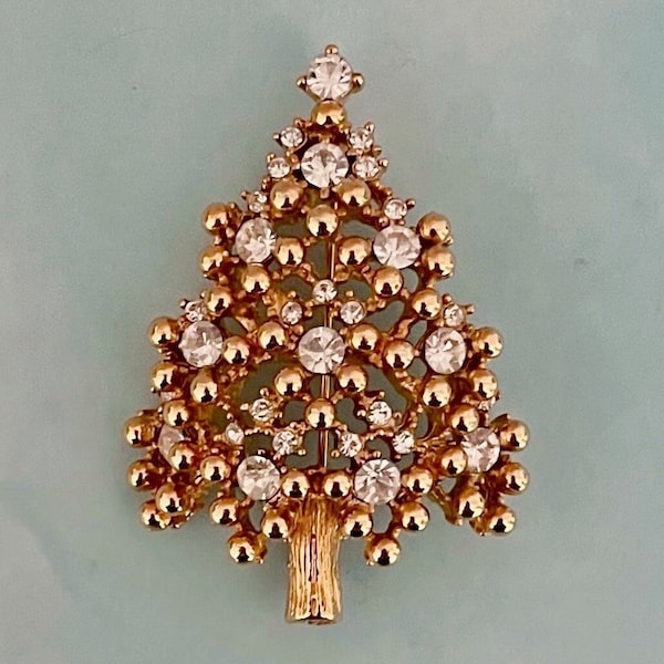 Vintage Eisenberg Christmas Tree Brooch Pin, Christmas Brooch, Eisenberg Christmas Tree Brooch Pin, Christmas Gift Ideas, Vintage Gift Ideas