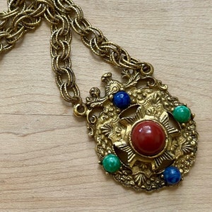 Vintage Gold Tone Maltese Cross Pendant Necklace, Maltese Cross Pendant, Vintage Gift Ideas, Unique Pendant Necklace, Romantic Gift Ideas
