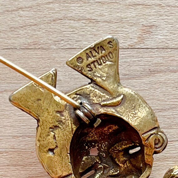 Vintage Alva Studio Signed Gold Tone Fertility God Brooch Mayan Aztec Jewelry Fertility Brooch Fertility Gift Ideas Fertility God Pin Etsy