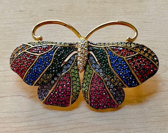 ヴィンテージ ジョーン・リバーズ ラージ バタフライ ブローチ マルチ