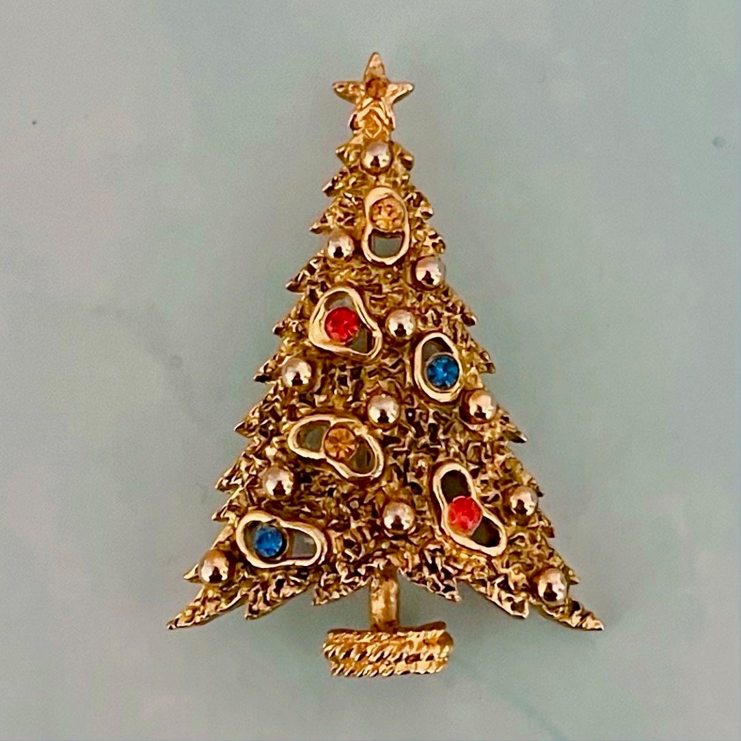 Broche De Noël En Forme De Sapin - Strass Brillants, Métal émaillé - Accessoire Festif Pour Vêtements, écharpes, Cadeaux