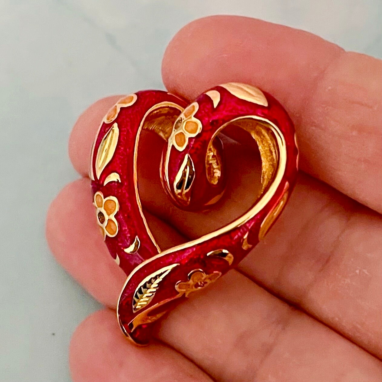 Red Cloisonne Pendant - Etsy