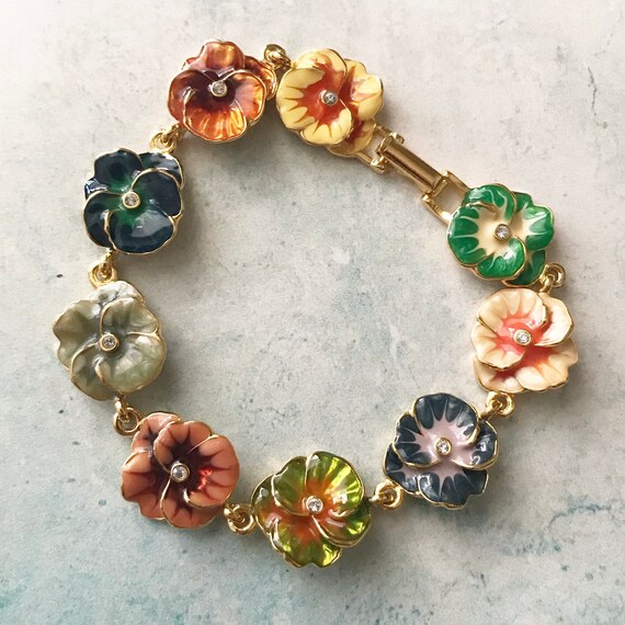 Vintage Joan Rivers Signed Gold Tone Multi-Color P