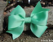 Girl's Hair Bow (Solid Grosgrain Bows)! Large Pinwheel Bows (Navy, Black, Red, White, Green, Pink, Mint)