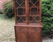Antique Hutch, China Cabinet, Ready to Custom Paint (Shipping is NOT Free, Please Request a Quote)