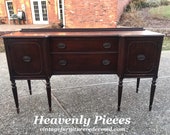 Antique Sheraton Buffet, Mahogany Sideboard, Price Includes Custom Painting (Shipping is Not Free Please Ask for a Quote. Thank You )