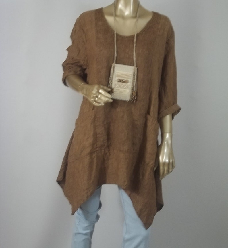 brown plus size tunic