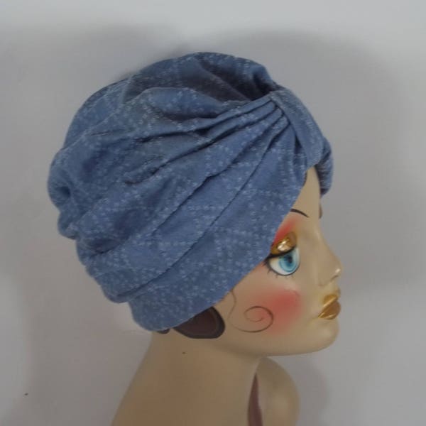 Cotton, denim, fashion, turban, hat, blue, chemo, alopecia, turban, head wrap, women, ladies, turban, chemo cap, scrub, nurse, hat, S,M,L,XL