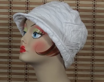Cotton, cloche hat, 1920's, flapper hat, Art Deco hat, designer, bucket, hat, chemo, alopecia, hat, women, ladies, hat, summer hat.   S,M,L