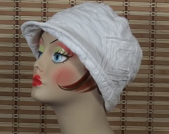 Cotton, cloche hat, 1920&#39;s, flapper hat, Art Deco hat, designer, bucket, hat, chemo, alopecia, hat, women, ladies, hat, summer hat.   S,M,L