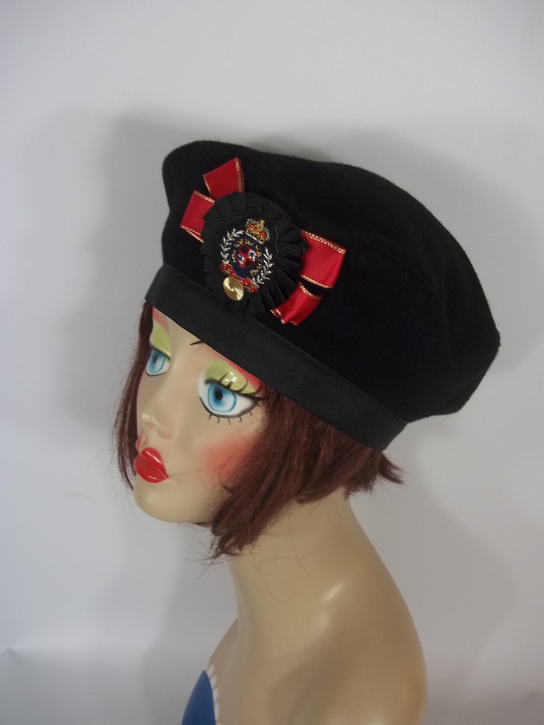 Wool black beret designer fashion military beret royal Etsy