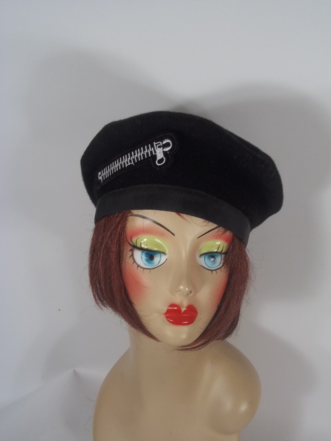 Wool black beret designer fashion military beret Etsy