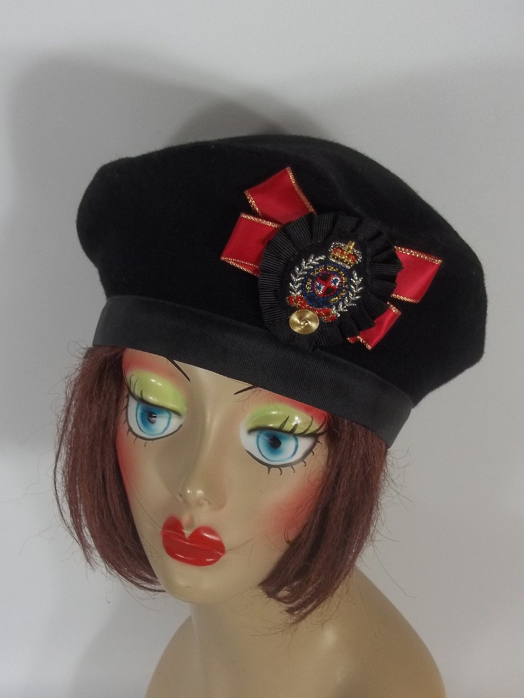 Wool Black Beret Designer Fashion Military Beret Royal Etsy