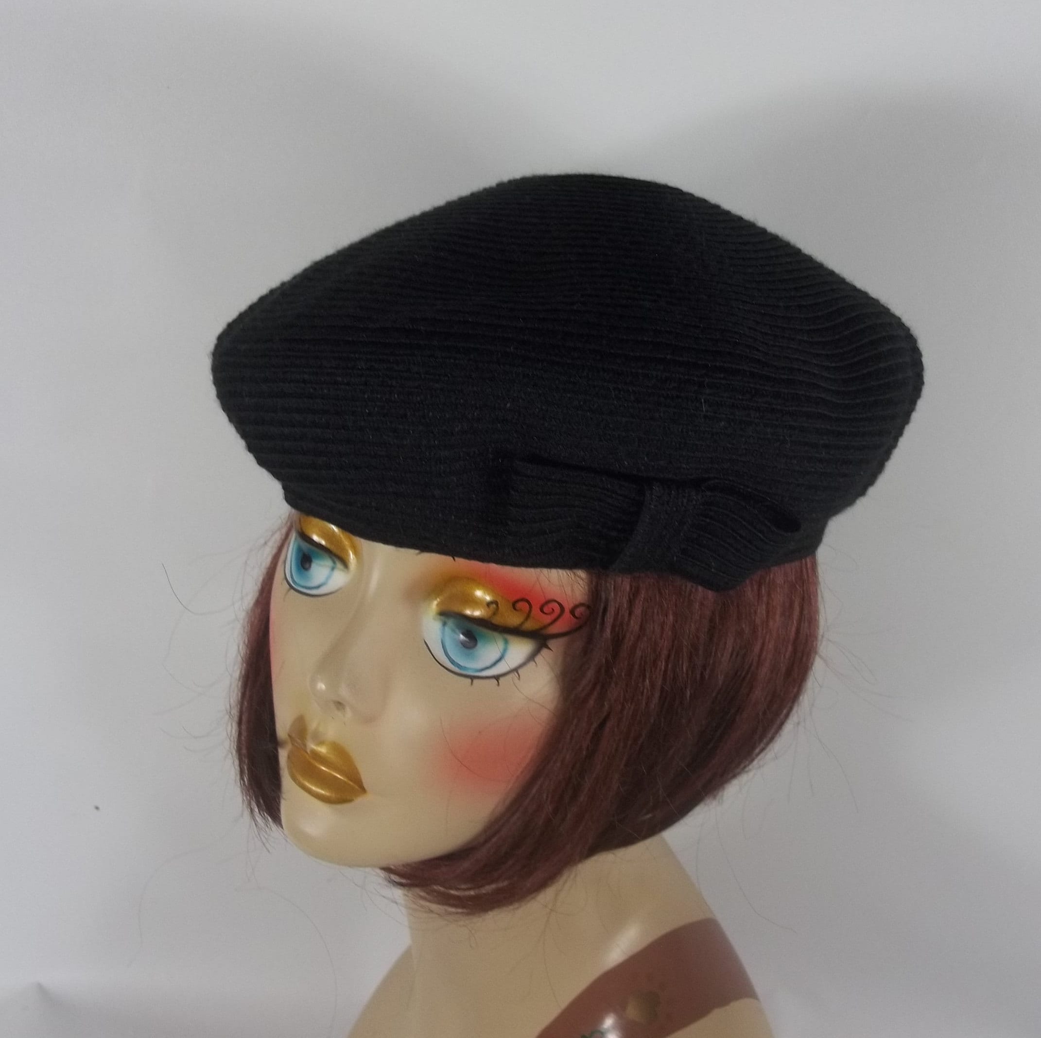 Woven Straw Beret Black | Parisian Scandi Minimalism | NWT Women main image 3