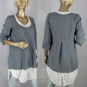 Linen tunic, Lagenlook tunic, flax linen top, plus size tunic, shabby chic tunic, women&#39;s, ladies tunic, layered look tunic. XS - 3XL