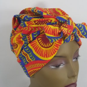 Cotton, African, orange, turban, hat, fashion, turban, bow turban, women, ladies, turban, chemo, alopecia, turban, head wrap, cap. S,M,L,XL