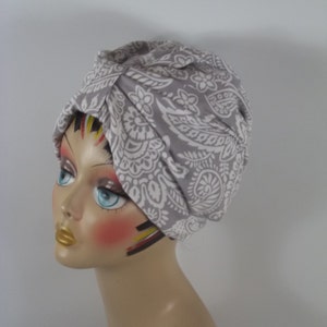 Cotton, fashion, turban, hat, taupe, white, chemo, alopecia, turban, women,, ladies, turban, head wrap, bonnet, scrub hat, cap. S,M,L,XL