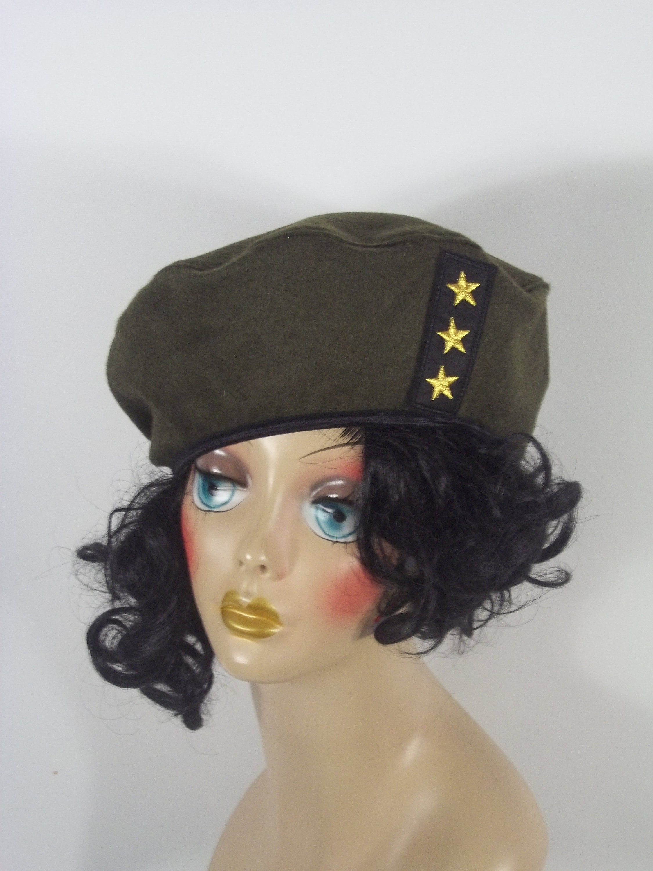 Wool Army Green Beret Hat Fashion Star 