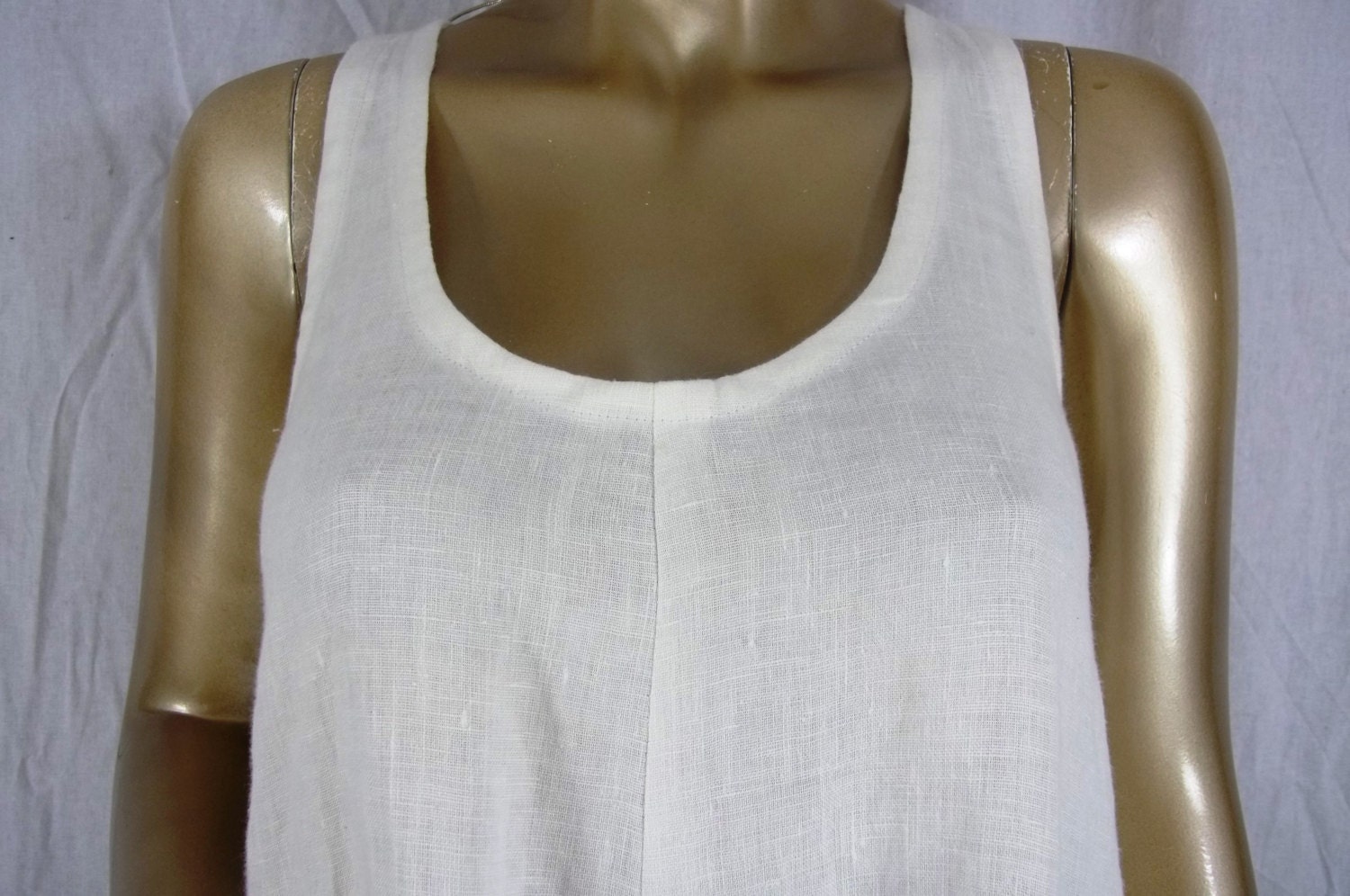 Lagenlook dress washed linen white maxi plus size dress | Etsy