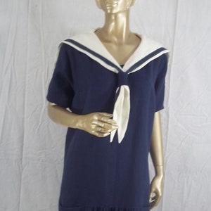 Linen, 1920s, navy blue, sailor dress, flapper dress, maxi dress, sundress, plus size dress, women, ladies, dress, designer, dress.