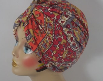 Cotton, fashion, turban, hat, orange, gray, tribal, boho, turban, chemo, alopecia, turban, women, ladies, turban, bonnet, wrap. S,M,L,XL