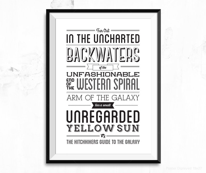Hitchhiker's Guide To The Galaxy Poster Print Quote Etsy