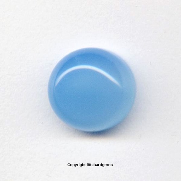 10 mm Natural Loose Aqua Blue Chalcedony Round Cabochon for ONE