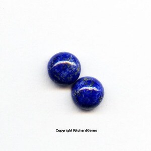 Natural 5 mm Loose Round Cut .62 ct Blue Lapis Cabochons AAA For TWO image 1