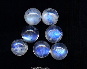 Natural 7 MM Round Cabochon Rainbow Moonstone For ONE