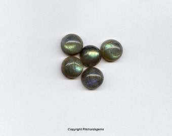 Cabochon taglio rotondo in labradorite naturale da 9 mm per uno