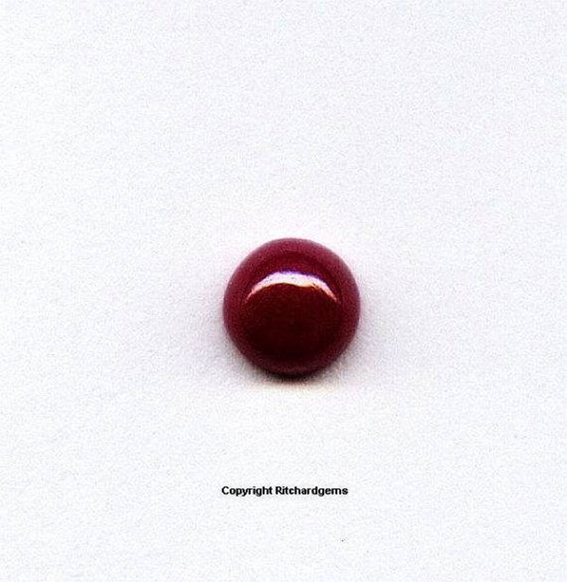 Natural 5 mm Cabochon Round Pidgon Blood Ruby for One image 1