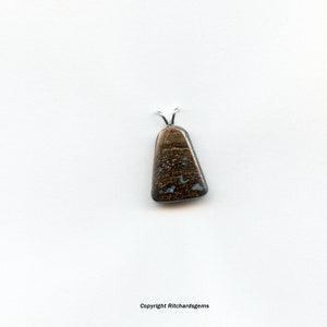 Solid 9.69 ct. Yowah Polished Australian Opal .925 Serling Silver Pendant W/Free Chain