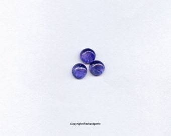 7 mm Natural Loose Round Smooth Tanzanite Cabochon for One