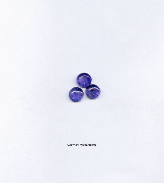 7 mm Natural Loose Round Smooth Tanzanite Cabochon for One