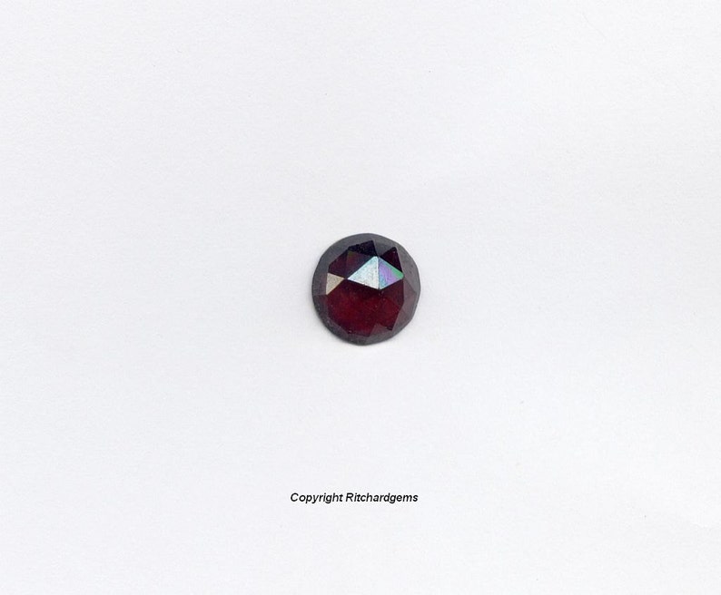 Natural Semi Precious Loose 6 mm Round Rose Cut Faceted flat bottom Garnet For One image 2