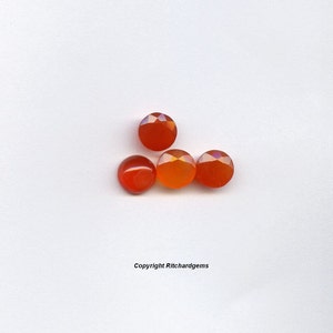 Natural Semi Precious Loose 8 mm Round Orange Red Orange Buff Top Carnelian Hand Select For One