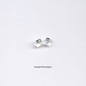 Natural 3 mm Loose Square Cut faceted White topaz 100 Natural For Two