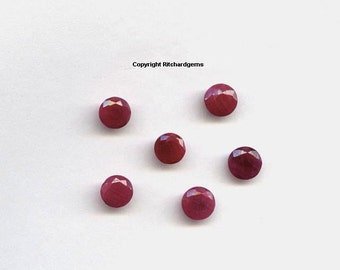 Natural 5 mm Faceted Round Pigeon Blood Indian Ruby for One